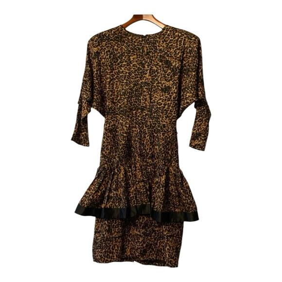 Vintage St. Gillian 100 % Silk leopard Dress US 4 - Picture 2 of 8